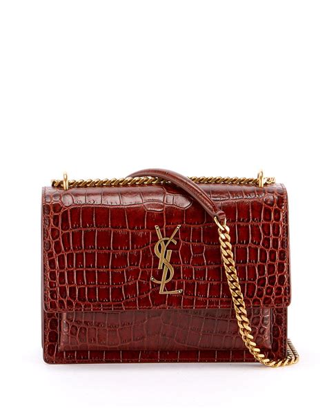 sunset croc ysl bag|YSL sunset medium chain bag.